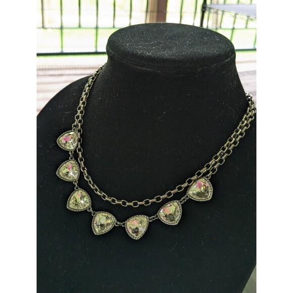 Premier Designs MONTANA Necklace Layered Hematite Crystal Glass Beads Blue Black - Picture 7 of 14